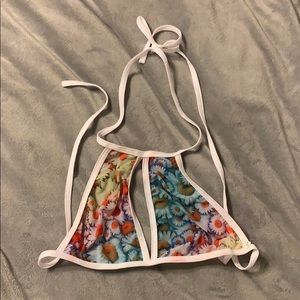 Iheartraves Rainbow Daisy Mesh Top